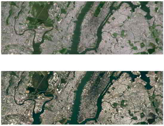 New York avant après le changement des images / Google Map (Cliquez pour agrandir)