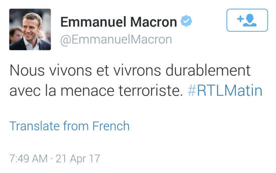 Emmanuel Macron et le terrorisme