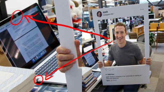 l'ordinateur de Mark Zuckerberg