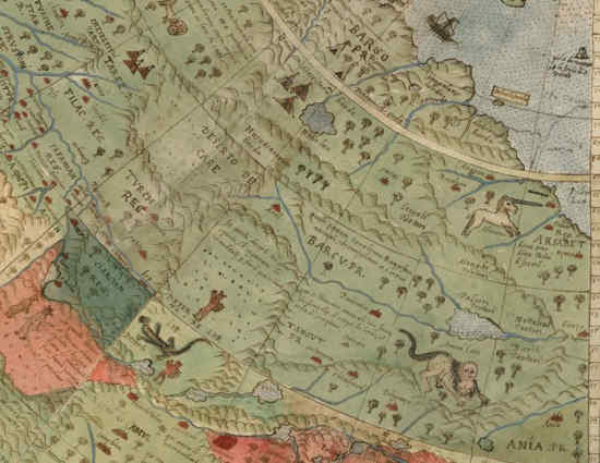 En 1587, Une ancienne carte unique représentant la Terre vue de l’espace restaurée numériquement Montesmap2