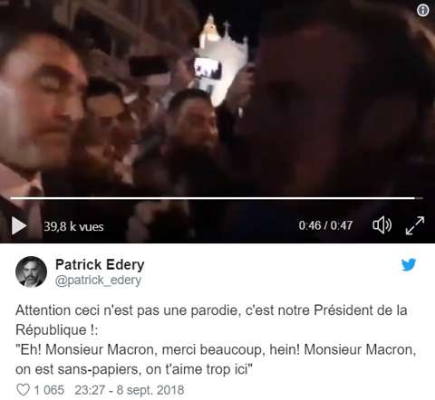 Macron et un sans-papiers