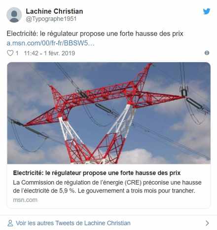 hausse électricité