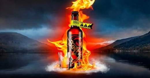 bière forte en flamme