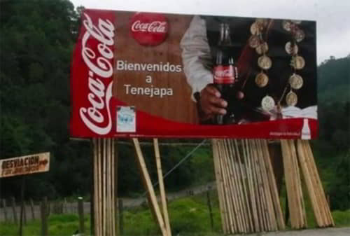 panneau publicitaire coca